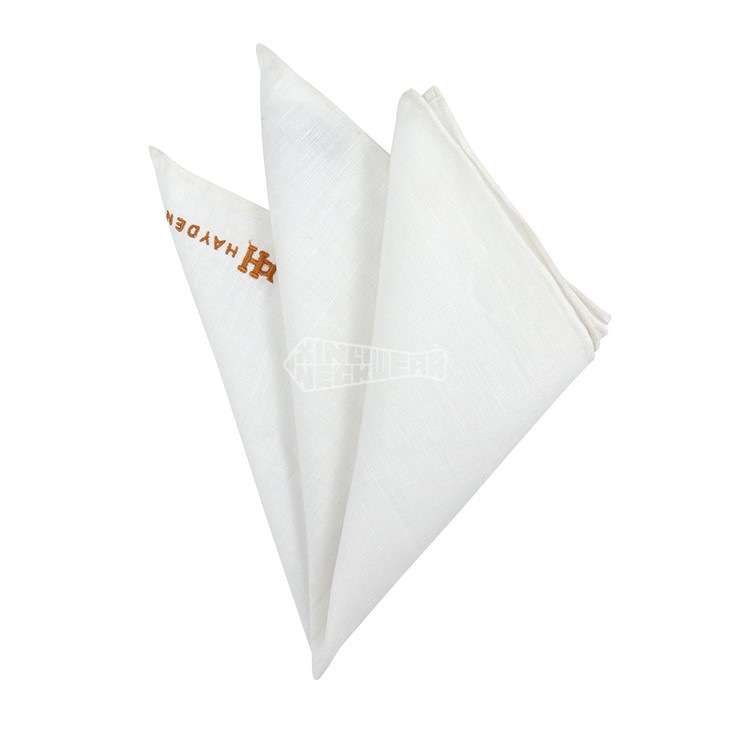 White Patterned Pocket Square